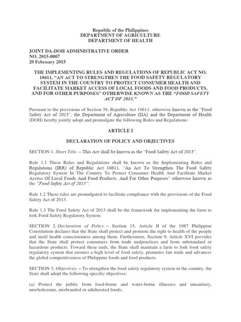 DOH Administrative Order No. 2015.